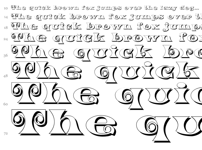 K22 Spiral Swash font waterfall